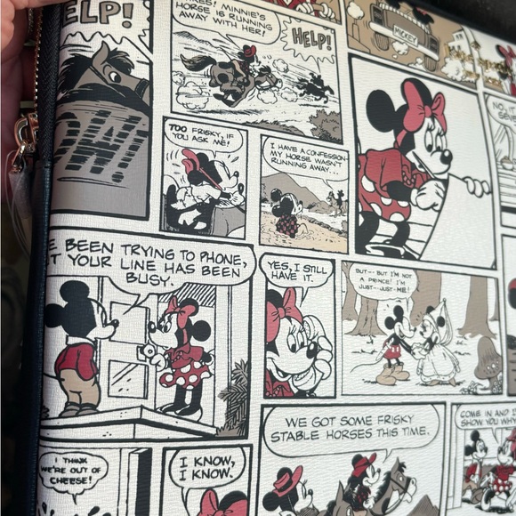 Authentic KATE SPADE Saffiano leather Disney Mickey & friends laptop zip case - Picture 7 of 8